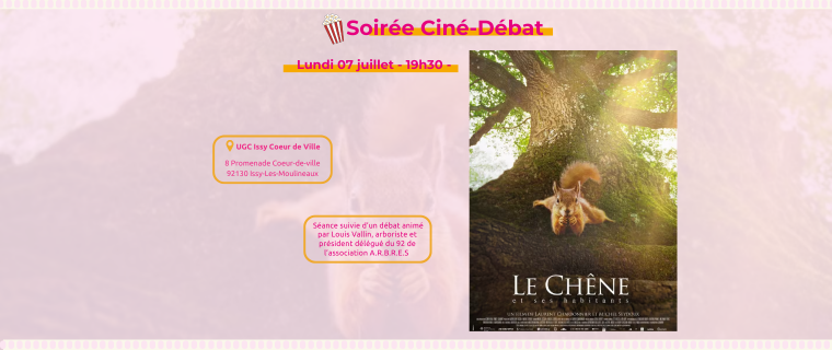 Ciné-débat « Le Chêne » – Lundi 7 juillet